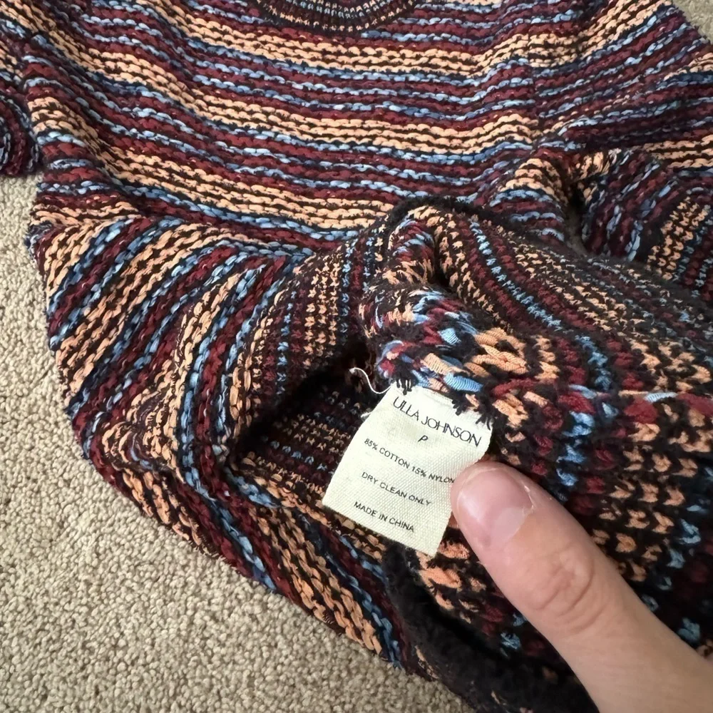 Ulla Johnson-SET Multicolored Stripe Shortsleeve Top and Matching Fringe Skirt